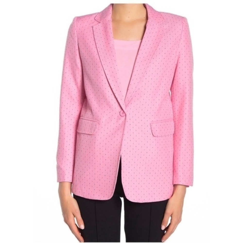 Catherine Malandrino Pink Print One Button Blazer NWT Sz XL